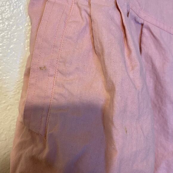 Vintage Venezia Pink High Rise Long Shorts Ramie Cotton Belt New W/ Defect Sz 18 - Picture 7 of 7